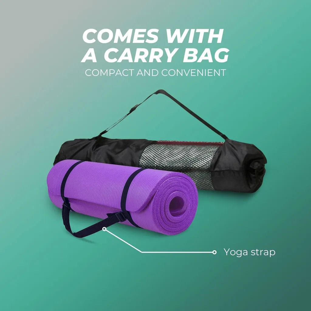 Verpeak Non-Slip NBR Yoga Mat 1.5CM Thick in Green with Convenient Carry Strap