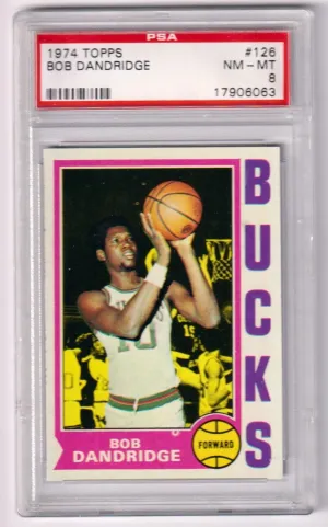 BOB DANDRIDGE 1974-75 Topps #126 PSA 8 NM-MT - BUCKS