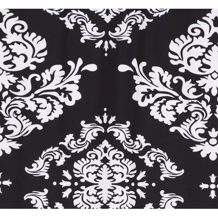 Classic Noir Polyester Curtain Panel, Set of 2