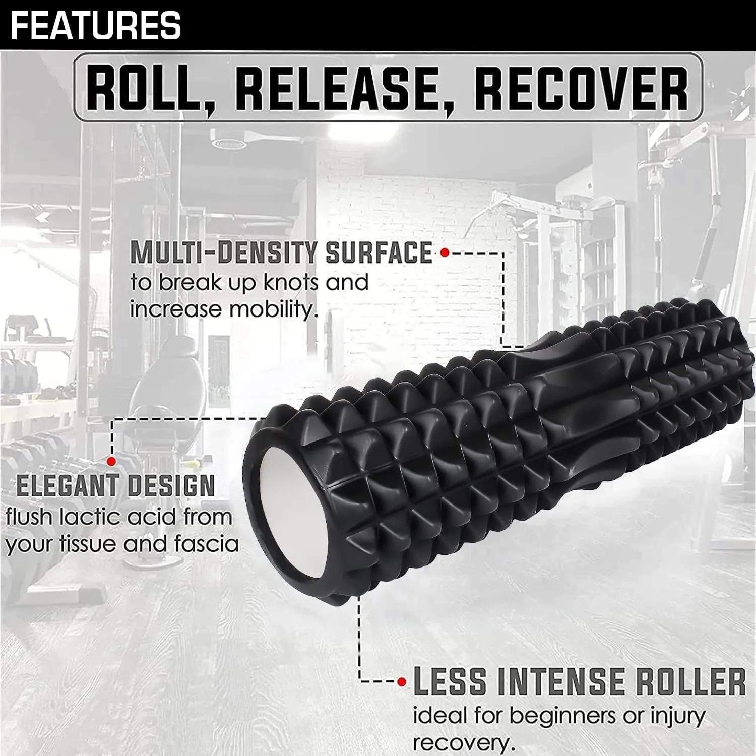 Compact Foam Back Massage Roller For Pilates |  Yoga |  And Gym Workouts |  Yoga Column For Fitness Training (Pack of 1)