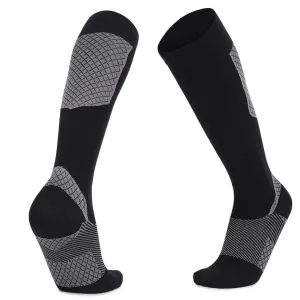 Compression Thickened Bottom Long Socks-Black Gray