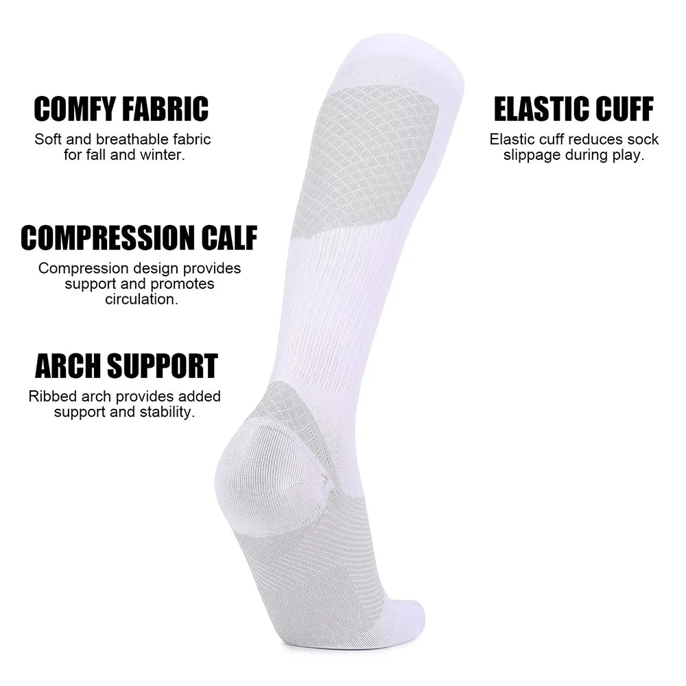 Compression Thickened Bottom Long Socks-White Black