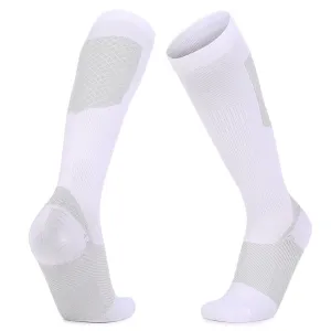 Compression Thickened Bottom Long Socks-White Gray