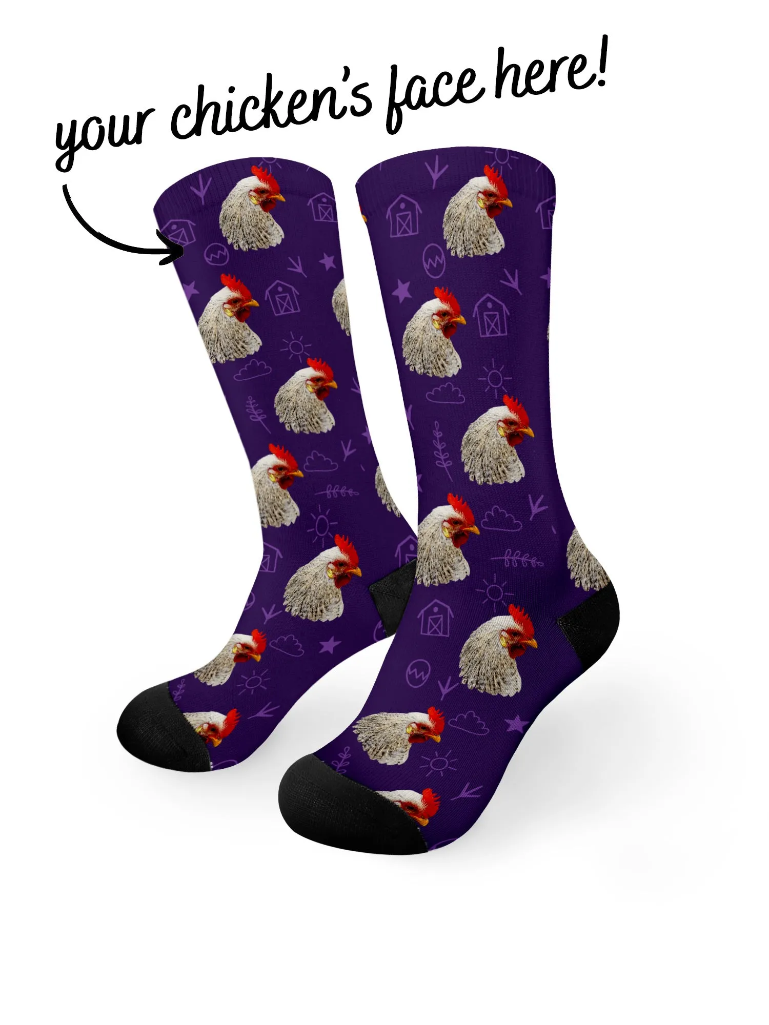 Custom Chicken Face Dress Socks