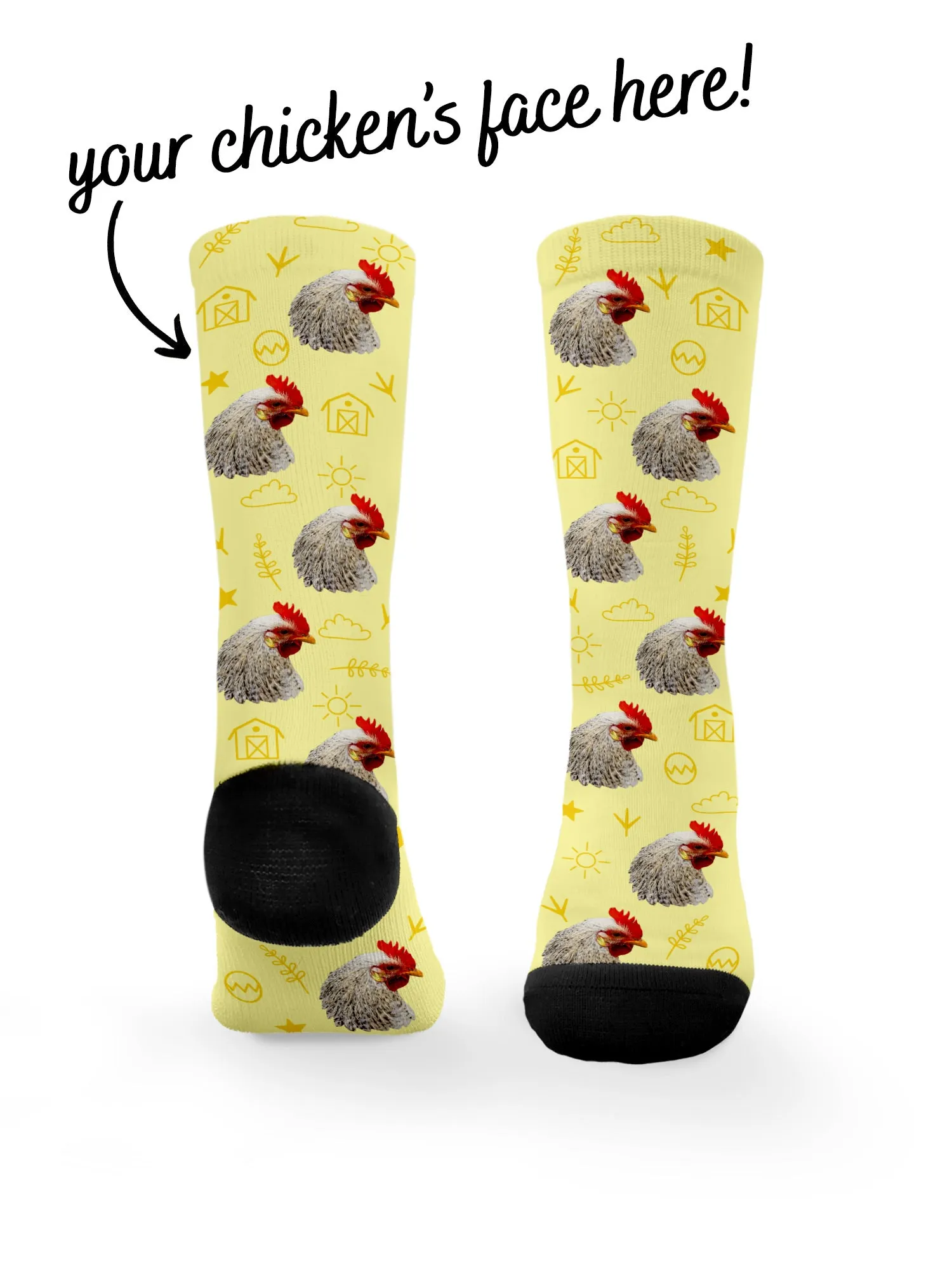 Custom Chicken Face Dress Socks