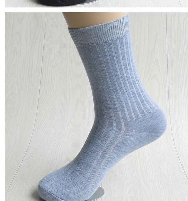 Fcare 10PCS=5 pairs bamboo fiber men dress socks  white black gray navy blue long socks sokken calcetines hombre meias