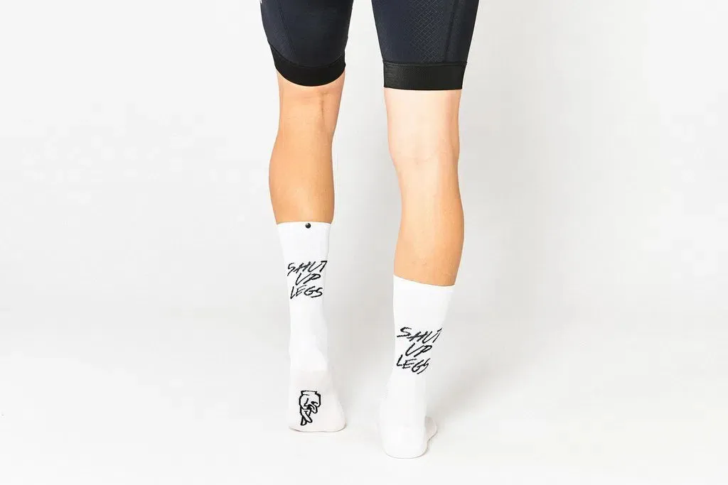 FINGERSCROSSED Socks Shut Up Legs - White