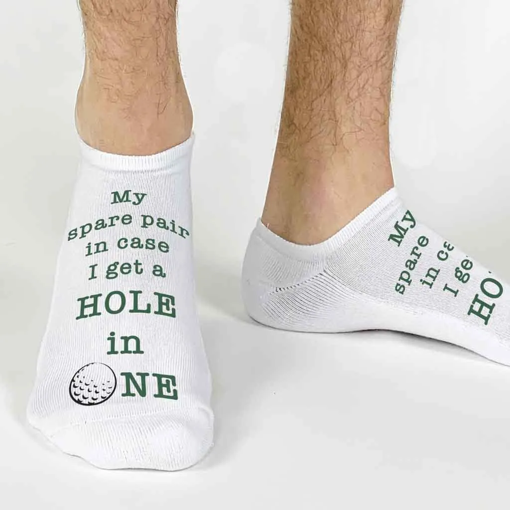 Funny Hole in One Golf No Show Socks for Men