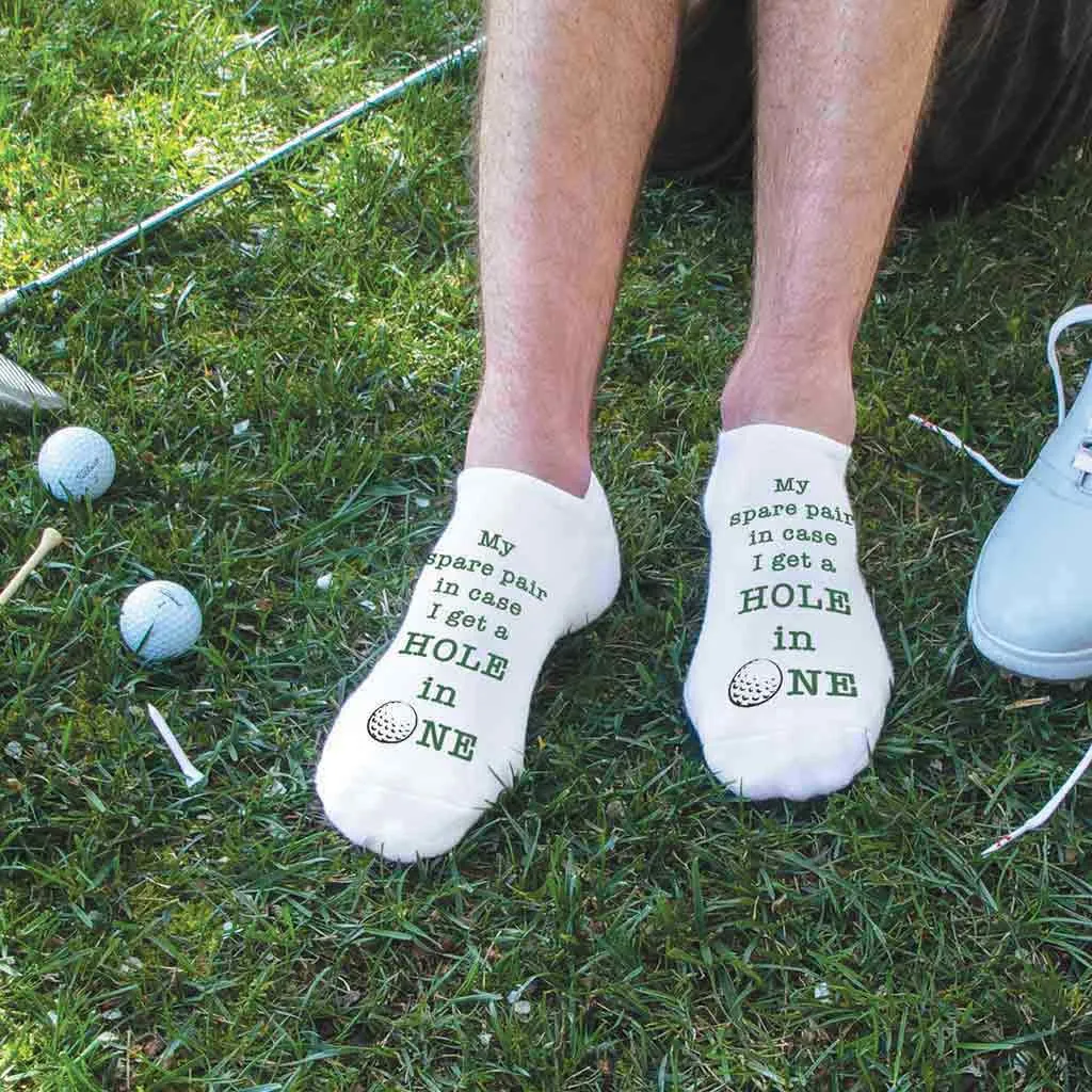 Funny Hole in One Golf No Show Socks for Men