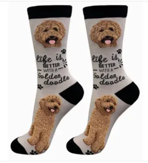 Goldendoodle Dog Crew Socks -Unisex