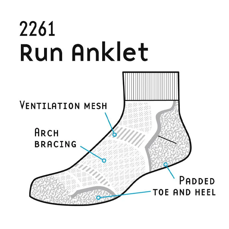 Men's Run Anklet Single Layer Sock Twin Pack - 2261