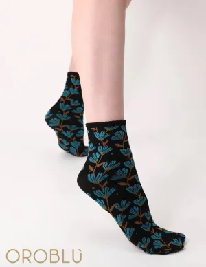 Oroblu Sale In Bloom Socks Black/Cobalto VOBC67520