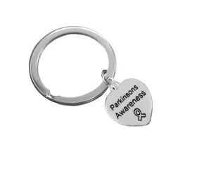 Parkinson's Heart Charm Split Key Chains