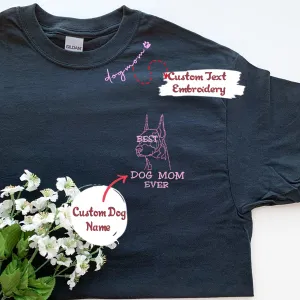 Personalized Best Doberman Dog Mom Ever Embroidered Colar Shirt, Custom Shirt with Dog Name, Best Gifts For Doberman Lovers