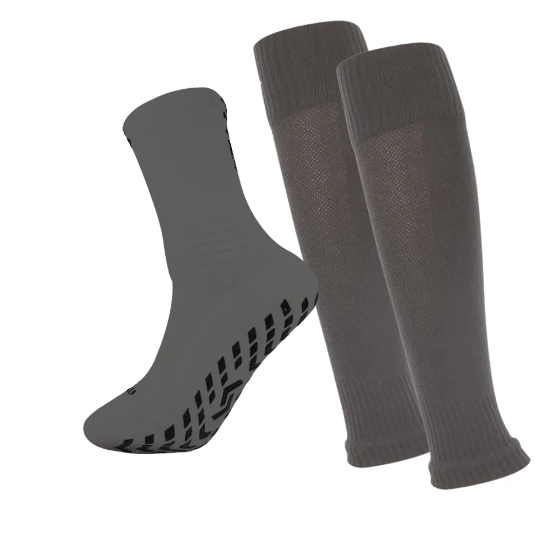 Player Pack Grip Socks   Leg  Sleeves Grey