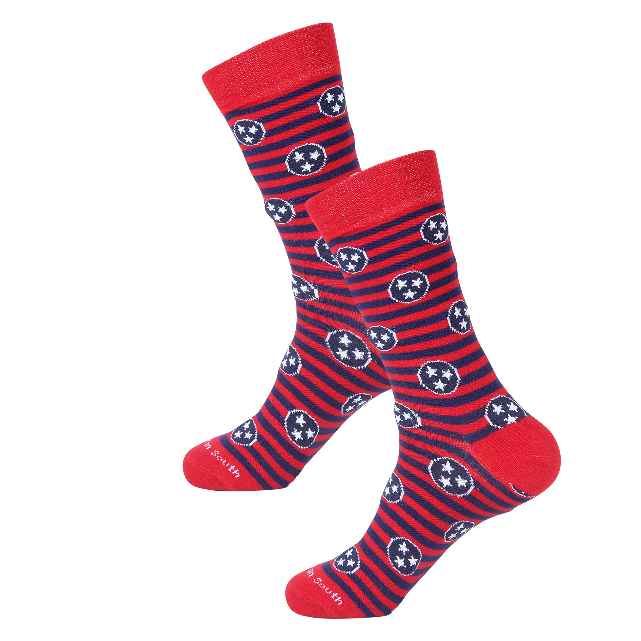 Red Stripe Tennessee Tri Star Socks