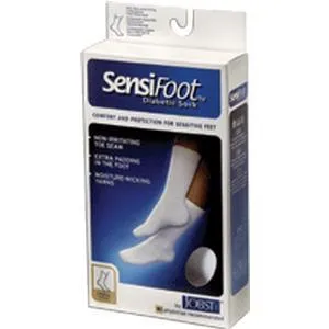 SensiFoot Crew Length Mild Compression Diabetic Sock X-Large, Black