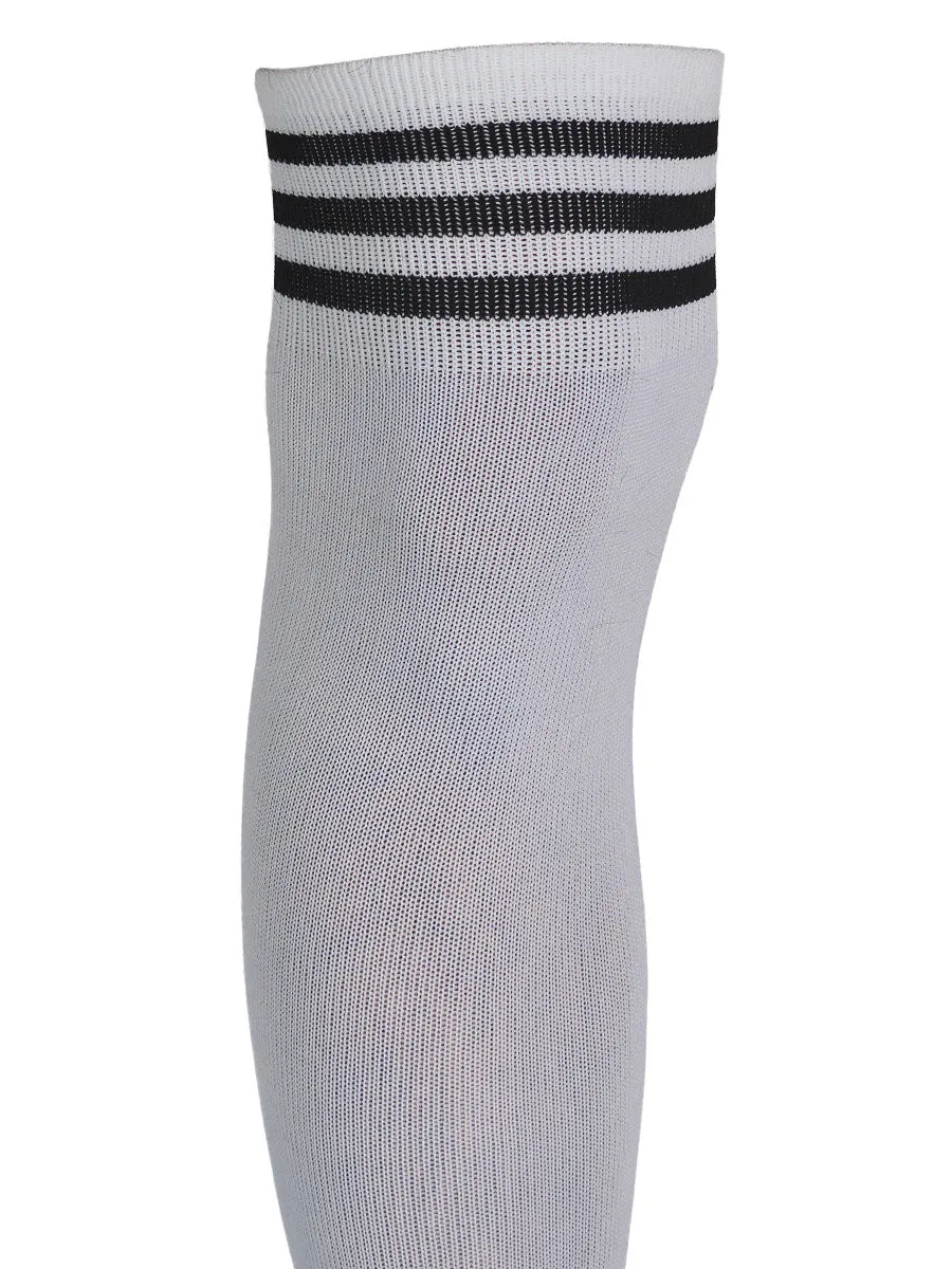 Solid Plain Soccer Socks - CDP - 501 - White / Black