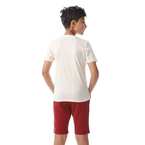 Summer Pajamas For Boys Shorts and Half Sleeves - Dark Red