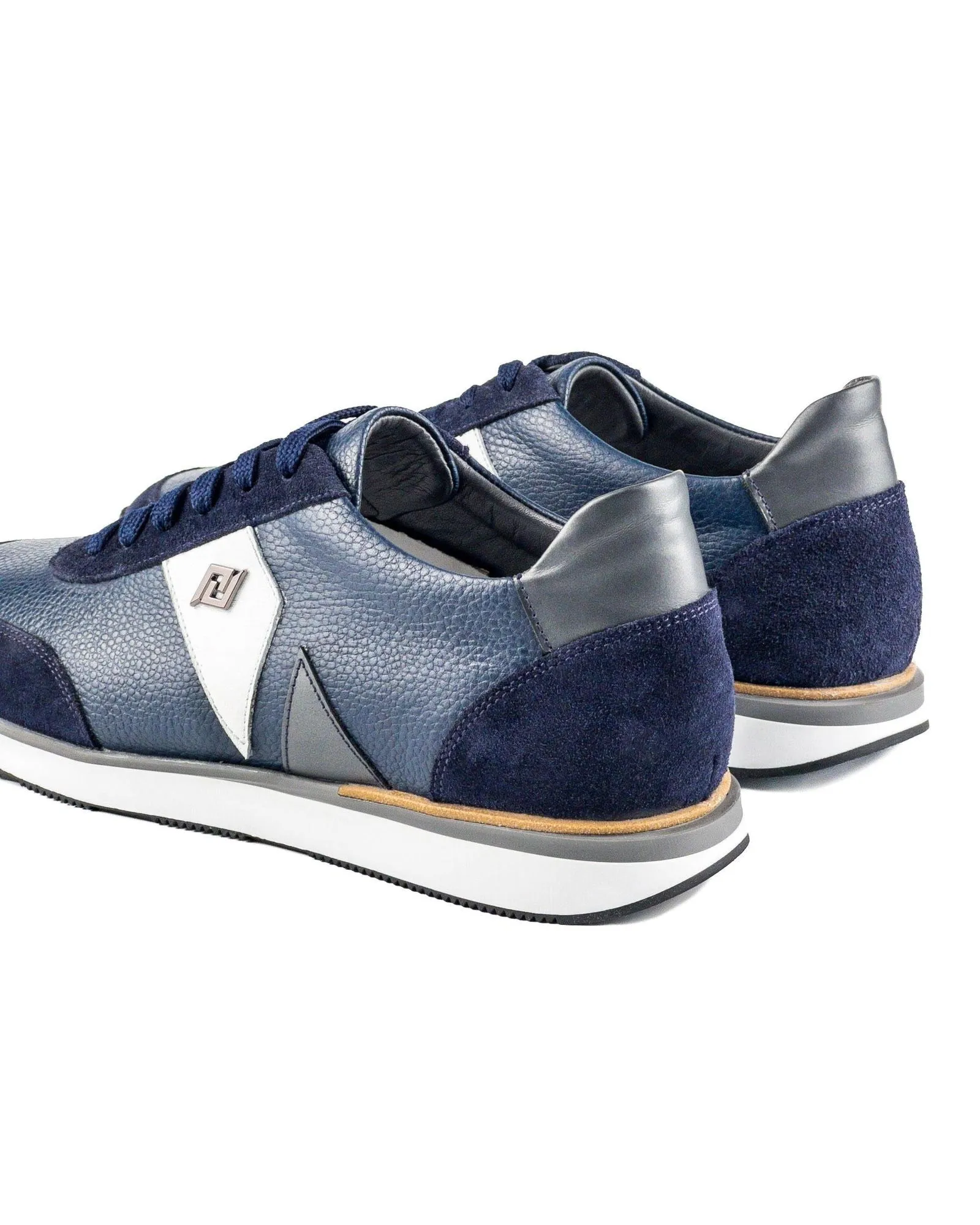 T-Forza Navy Blue Suede Navy Blue Genuine Leather Men's Sports Sneaker Shoes