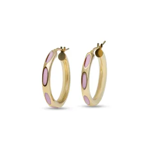 THE LUCY PINK TUBE HOOP EARRINGS