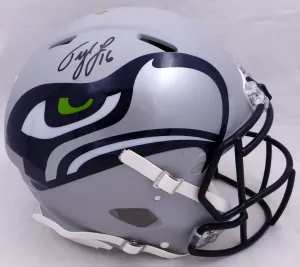 Tyler Lockett Autographed AMP Gray Full Size Authentic Speed Helmet Seattle Seahawks MCS Holo #81087