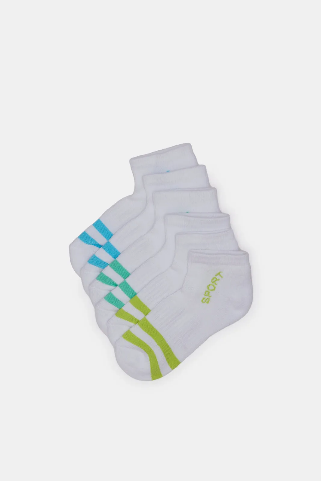 White Pack Of 3 Ankle Length Sports Mesh Socks