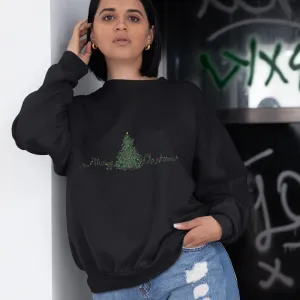 Womens Christmas Lights Tree Sweatshirt