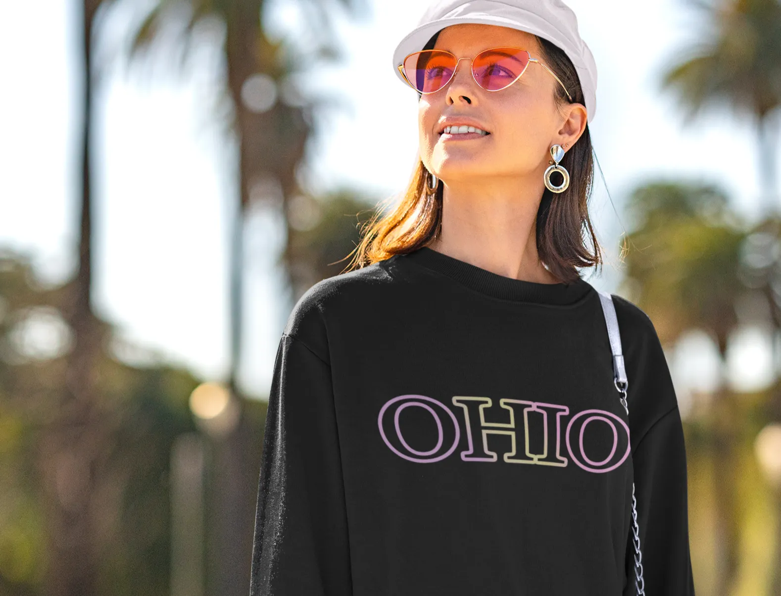 Womens Gradient Ohio State Crewneck Sweatshirt